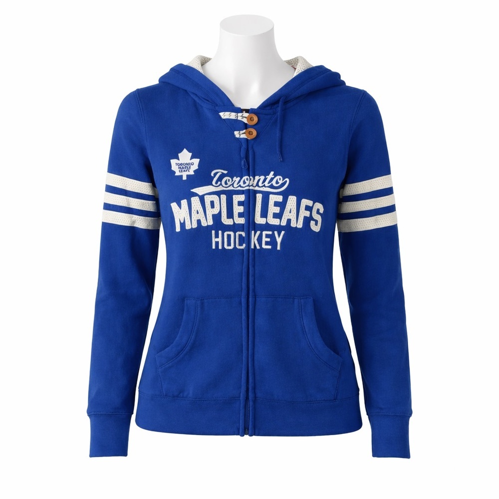 Size S CCM Toronto Maple Leafs Women’s Zip Hoodie NHL Hockey‎ Blue Hooded Jacket